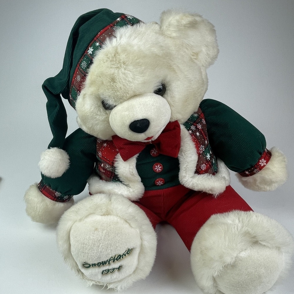 Vintage‎ Snowflake 1994 Santa Teddy 22" Plush Stuffed Animal Christmas